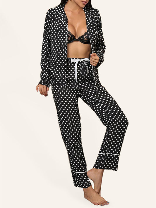 Women's polka dot long set